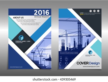 Blue Vector annual report Leaflet Brochure Flyer template design.- Vector Illustration.