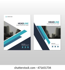 Blue Vector annual report Leaflet Brochure Flyer template design, book cover layout design, abstract business presentation template, a4 size design