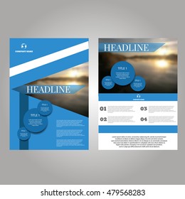 Blue Vector annual report Leaflet Brochure Flyer template design eps10 vector