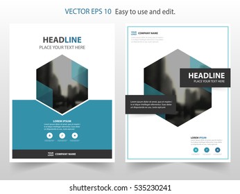 Blue Vector annual report Leaflet Brochure Flyer template design, book cover layout design, abstract business presentation a4 size design