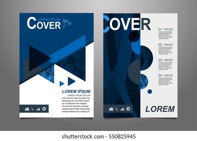 Blue Vector annual report Leaflet Brochure Flyer template design, book cover layout design, Abstract blue presentation book cover templates