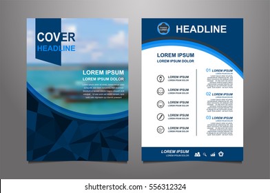 blue Vector annual report Leaflet Brochure Flyer template design, book cover layout design, Abstract blue presentation book cover or website templates