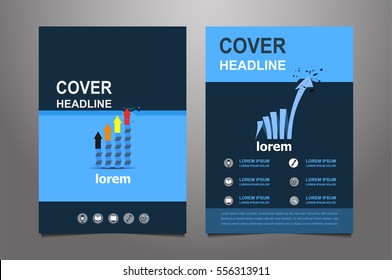 blue Vector annual report Leaflet Brochure Flyer template design, book cover layout design, Abstract blue presentation book cover or website templates