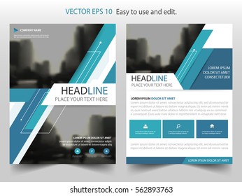 Blue Vector annual report Leaflet Brochure Flyer template design, book cover layout design, abstract business presentation template, a4 size design