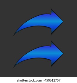 Blue vector arrow. 