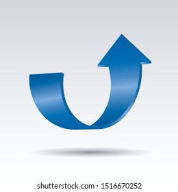 Blue vector arrows 3d. Graphic element for web and design. Outline illustration.