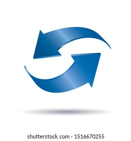 Flechas vectoriales azules 3d. Elemento gráfico para web y diseño. Ilustración de esquema.