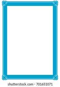 Blue vector art picture border frame isolated