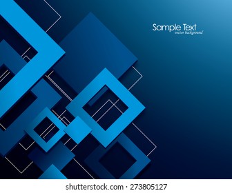 Blue Vector Background with 3D Rhombuses.