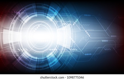 blue vector background abstract technology circle arrow line pattern