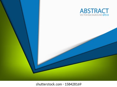 Blue vector background angle triangle dimension 3d overlap grey graphic message board for text and message design frame green line shadow for modern web design