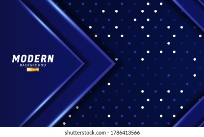 blue vector background banner design with blue line.Overlap layers with paper effect.Realistic light effect on dots textured background.vector illustration.