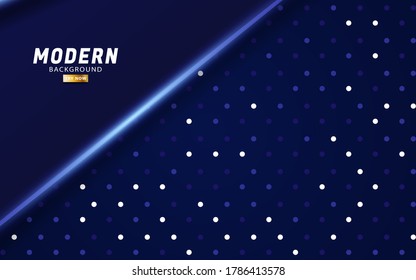 diseño de banner de fondo vectorial azul con línea azul.Superposición de capas con efecto de papel.Efecto de luz realista sobre puntos de fondo texturizado.ilustración vectorial.