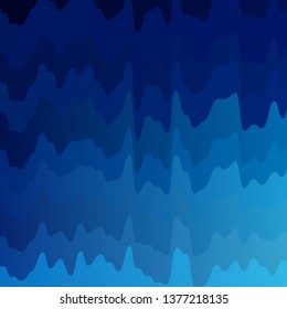 BLUE vector background with bent lines. Illustration in halftone style with gradient curves. Template for your UI design.