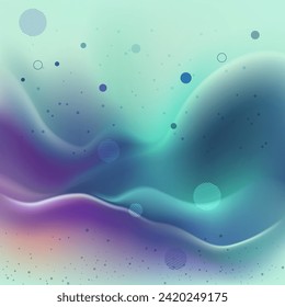 Blue vector background with bent lines. A sample with blurred bubble shapes. Brand-new design for your ads, poster, banner.