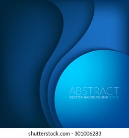 Blue vector background with circle and curve line element overlap layer paper for text and message artwork design