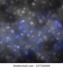 BLUE vector background with circles. Abstract decorative design in gradient style with bubbles. New template for your brand book.