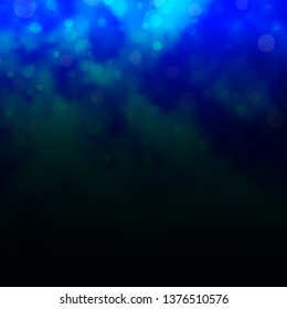 BLUE vector background with circles. Illustration with set of shining colorful abstract spheres. Pattern for business ads.