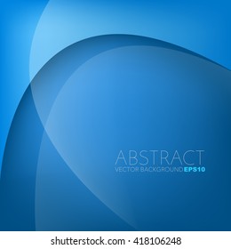Blue vector background curve label element with space for text and message design