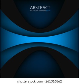 Blue vector background curve line on space overlap layer graphic for text and message modern artwork design