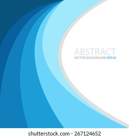 Blue vector background curve line on white space shadow overlap layer modern texture pattern for text and message website design