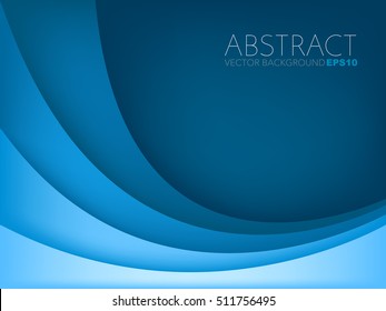 Blue vector background with blue curve line overlap layer with space for text and message design