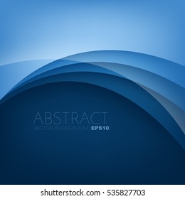 Blue vector background with curve line element and dark space for add text and message artwork design