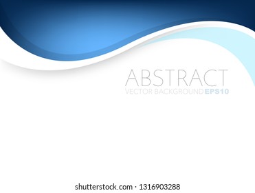 Blue vector background curve overlap layer on white space for design