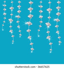 Blue vector Background with diamonds