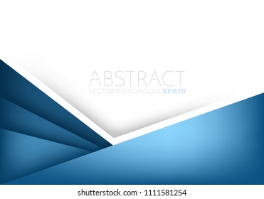 Blue vector background geometric corner square with white space for text and background design
