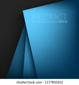 Blue vector background geometric overlap layer on silver and black space for background design