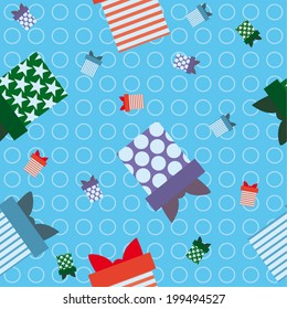 blue vector background gift wrapping