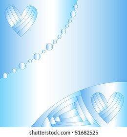 Blue vector background with hearts