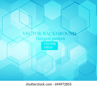 blue vector background hexagon pattern