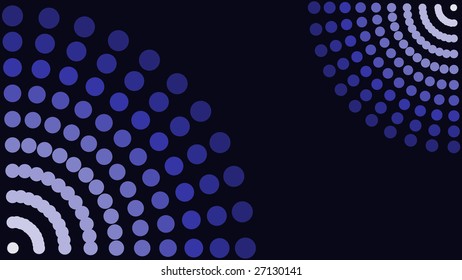 Blue vector background made from dots, 16:9 size