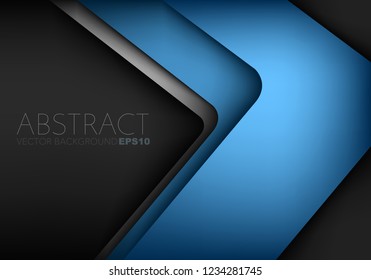 Blue vector background overlap layer on black space for design