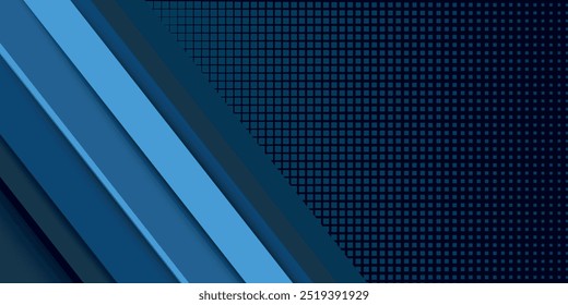 O plano de fundo do vetor azul se sobrepõe à camada azul no plano de fundo do espaço escuro azul para o design do trabalho artístico de texto e mensagem