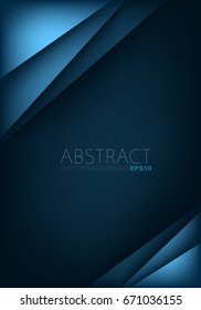 Blue vector background overlap layer on dark space for text design