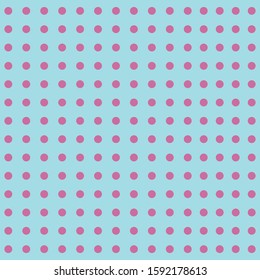 Blue vector background with pink polka dots. Cute kids mint background for decoration of girl's parties. Wrapping paper for the little prince. Beautiful bright abstract pattern for a boy