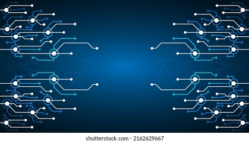 Blue vector background with rings, light lines. Futuristic technology style decoration design with triangular structure.EP.16.hi-tech communication concept innovation vector illustration background 