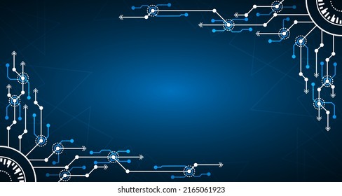 Blue vector background with rings, light lines. Futuristic technology style decoration design with triangular structure.EP.20.hi-tech communication concept innovation vector illustration background 