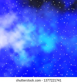 Blue vector background with small  stars. Decorative illustration with stars on abstract template. Design for your business promotion.