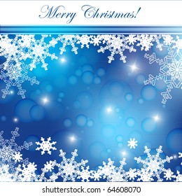 blue vector background with snowflakes and decoration. Eps10
