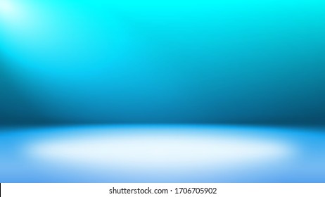 Blue vector background with spotlight scene and glow. Can be used for presentation and demonstration your product.