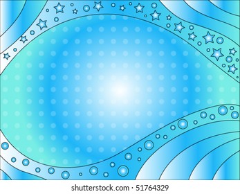 Blue vector background with stars and dots