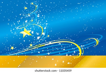 blue vector background with stars for greeting cards