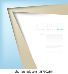 Blue vector background with triangle overlap paper layer and white space for text and message design