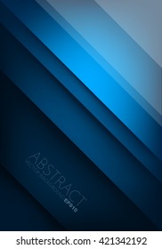 Blue vector background unusual modern material design overlap layer paper