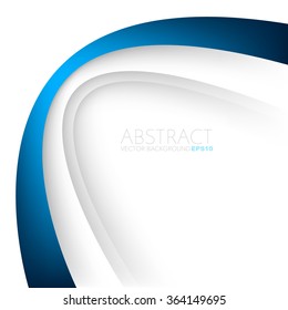Blue vector background white curve line paper overlap layer with space for text and message artwork background design