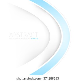 Blue vector background white curve line paper overlap layer with space for text and message artwork background design